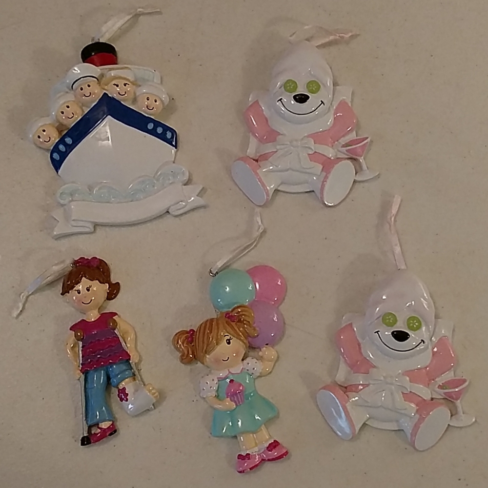 Lot of 5 Polar X Personalizable Ornaments